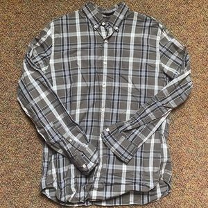 Men’s J. Crew gray and white button up